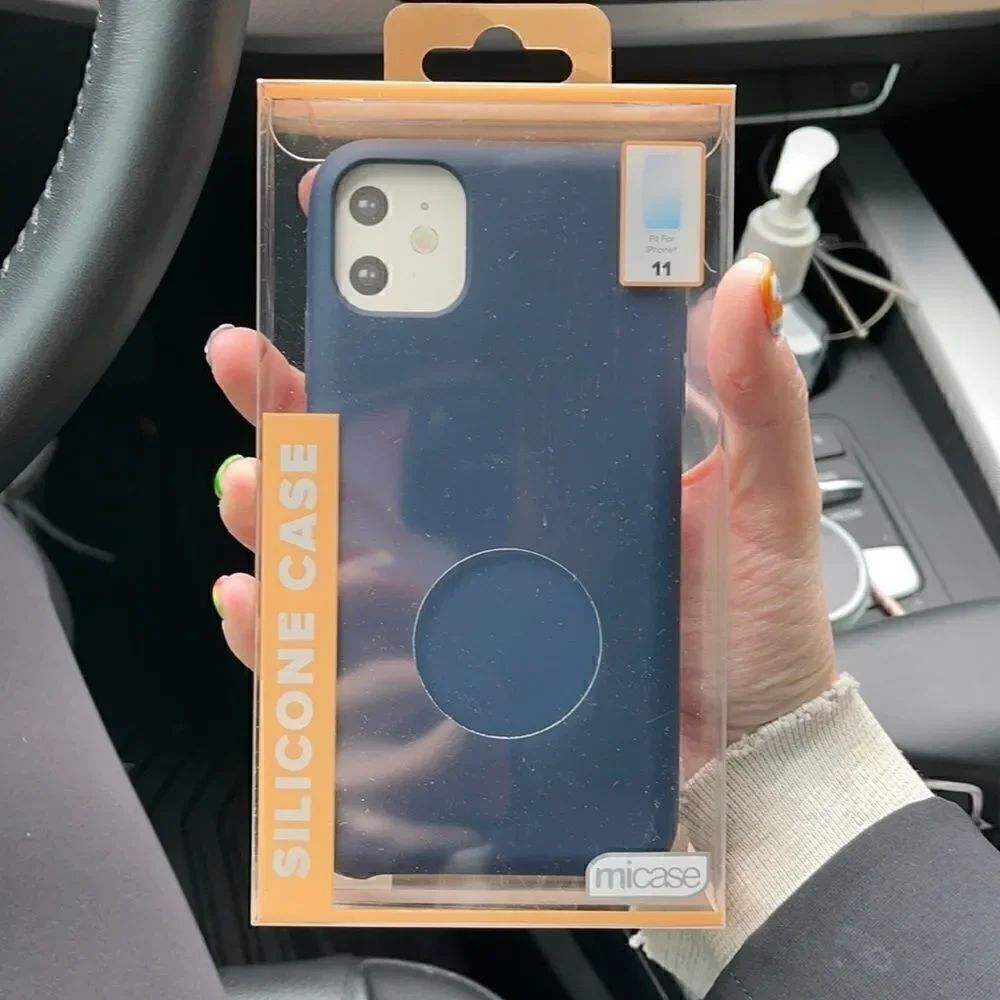 NWT Silicone Iphone 11 case navy
